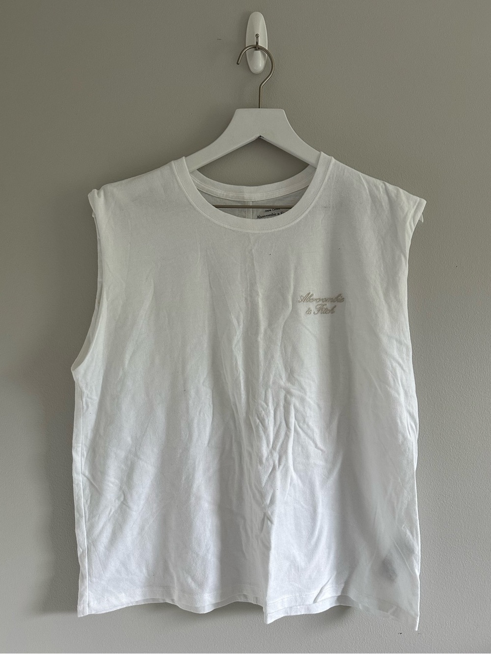 Abercrombie & Fitch White Muscle Tank Size L